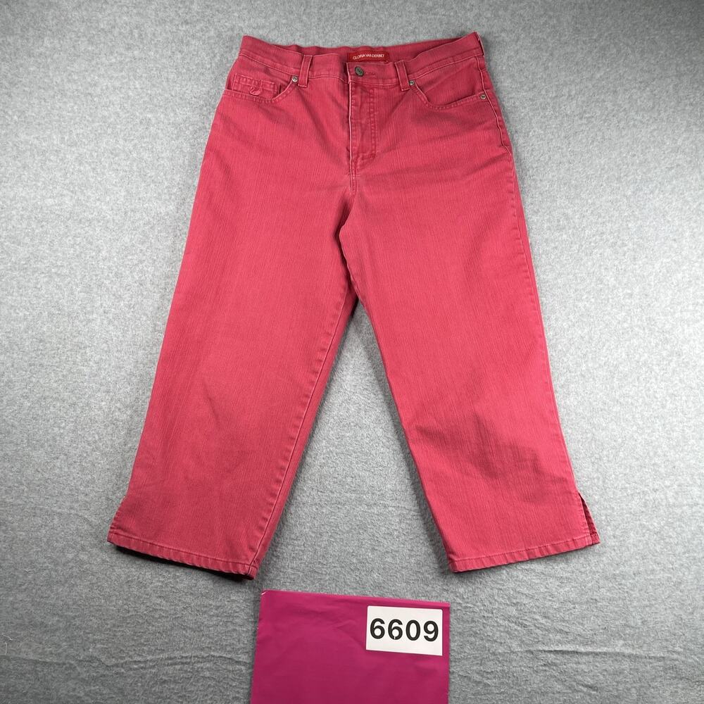 Gloria Vanderbilt Denim Jeans Womens Size 12 Pink Crop Casual